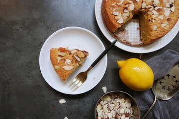 Homemade lemon almond cake - gluten free baking