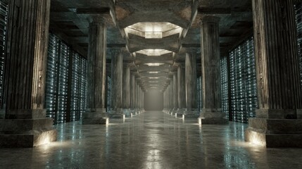 Ancient digital hallway