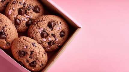 Glistening Chocolate Chip Cookies, Overhead Shot