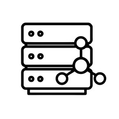 Fototapeta premium Data Server with Network Icon 
