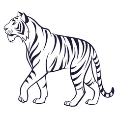 Obraz premium Isolated vector illustration of a cute striped tiger head, blending tiger and zebra elements, perfect for wildlife and safari-themed art