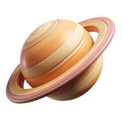 Artistic 3d render of the planet saturn with detailed surface textures and elegant rings