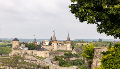An ancient castle with amazing architecture, during the summer day.
