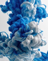 Fototapeta premium Fluid Blue and White Swirl Abstract