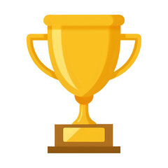 gold trophy cup, illustration white background
