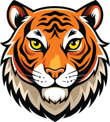 tiger head vector illustration on white background