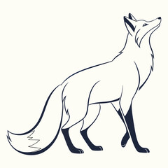 Fototapeta premium Black wolf head vector silhouette illustration, a wild animal cartoon drawing