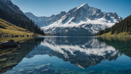 mountain lake in the alps
