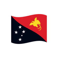 Flag of Papua New Guinea emoji symbol sign icon vector illustration isolated flat flag banner
