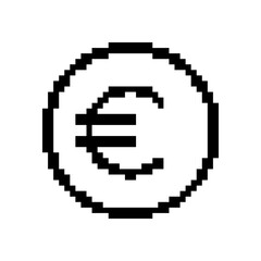 Fototapeta premium Coin pixel icon. Dollar coin. Pixel art.