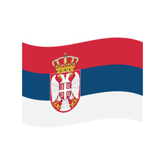 Obraz premium Flag of Serbia emoji symbol sign icon vector illustration isolated flat flag banner