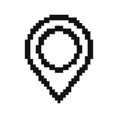 Map pin pixel icon. location and pointer symbol. Pixel art.