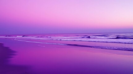High-resolution stock photo a commercial-quality beach scene in deep ultraviolet hues, vivid purples, high contrast, professional and vibrant aesthetic