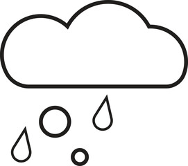 Cloud with drizzle and droplets icon symbolizing light rain or wet weather in simple style with transparent background
