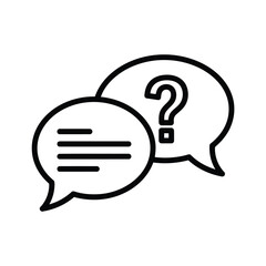 Vector illustration of speech bubbles with a question mark, symbolizing communication and inquiry