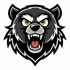 Obraz premium Fierce Black Wolf Head Mascot Logo.