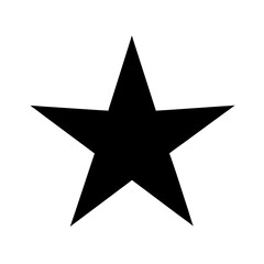 Solid black five-pointed star icon-Simple black and white illustration of a five-pointed star silhouette, representing excellence, rating, decoration, or achievement.