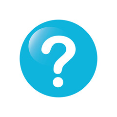 Illustration of  question mark in bubble, icon.