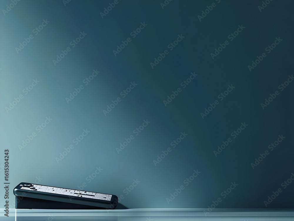 Aufkleber a dark teal-colored background displays a modern, sleek phone resting on a surface, angled towards t