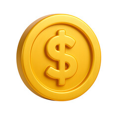 3D Gold Dollar Coin Icon