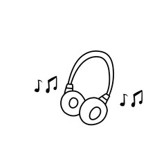 doodle music headphone