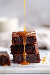 Decadent Fudgy Brownies with Caramel Drizzle