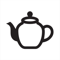 Obraz premium Silhouette Style Vector Teapot Logo Icon – Minimal Tea Pot Symbol for Café, Kitchen, or Beverage Branding, Elegant Monochrome Kitchenware Graphic Design for Print, Packaging, and Web Use
