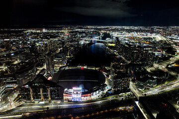 Melbourne Skyline at Night in Australia