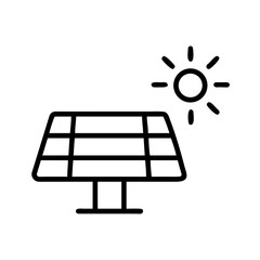 Solar Panel Icon with Sun Symbol