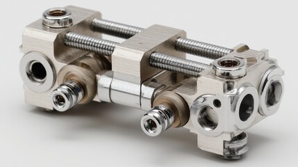 Close Up Of A Metal Mechanical Device With Multiple Components