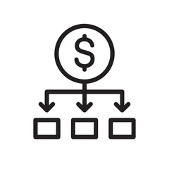 Financial distribution icon — vector