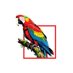 This vibrant Macaw-themed T-shirt design bursts with energy, color, and creativity.This stunning Macaw artwork captures the essence of breaking boundaries—both in color and in form. 