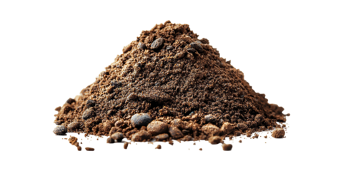 Pile Of Fresh Coffee Grounds. Aromatic Brew Ingredient For Rich Flavor Isolated On Transparent Background