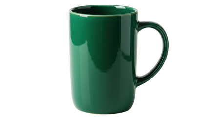 Green mug isolated on transparent background