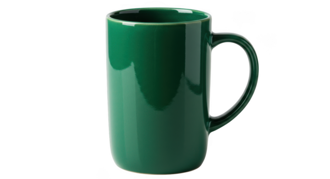 Green mug isolated on transparent background - Powered by Adobe