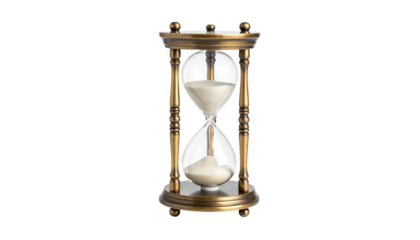Timeless Elegance: Decorative Hourglass on a white background