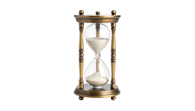 Timeless Elegance: Decorative Hourglass on a white background