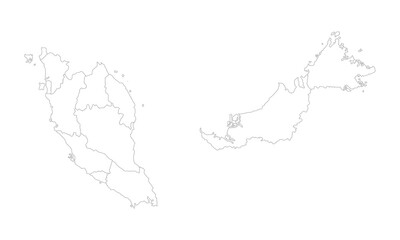 Malaysia Outline Map – High Resolution Template