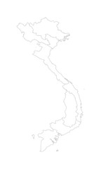 Vietnam Outline Map – High Resolution Template. 