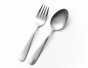 Top-Down View of Modern Stainless Cutlery Set