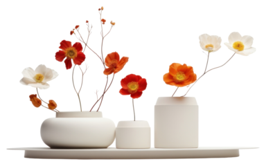 PNG Flower plant white vase.