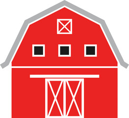 Classic Red Barn Building Structure Agriculture Rural Scene isolated