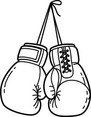 Boxing Gloves Hanging On A Rope Isolated