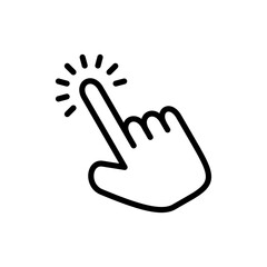 Hand click icon symbol for apps and websites. pointer sign and symbol. hand cursor icon
