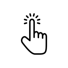 Hand cursor icon symbol for apps and websites. cursor sign and symbol. hand cursor icon clik