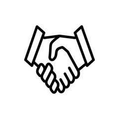 Handshake icon symbol for apps and websites. business handshake sign and symbol. contact agreement