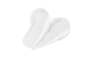 Smears of cosmetic cream on a transparent background