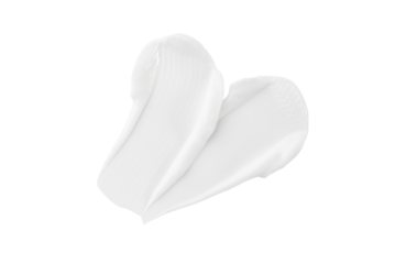 Smears of cosmetic cream on a transparent background