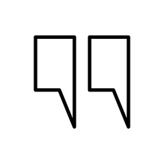 Quote icon symbol for apps and websites. Quotation mark sign and symbol