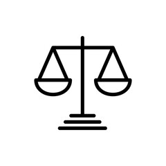Scales icon symbol for apps and websites. Law scale icon. Justice sign and symbol
